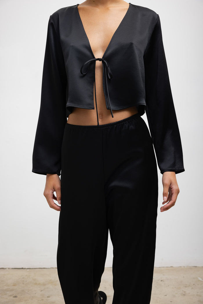 Leset Barb Long Sleeve Tie Top Regular Price $190 USD