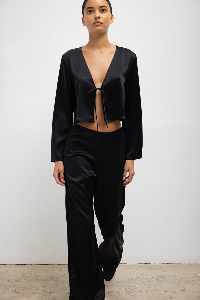 Leset Barb Long Sleeve Tie Top Regular Price $190 USD