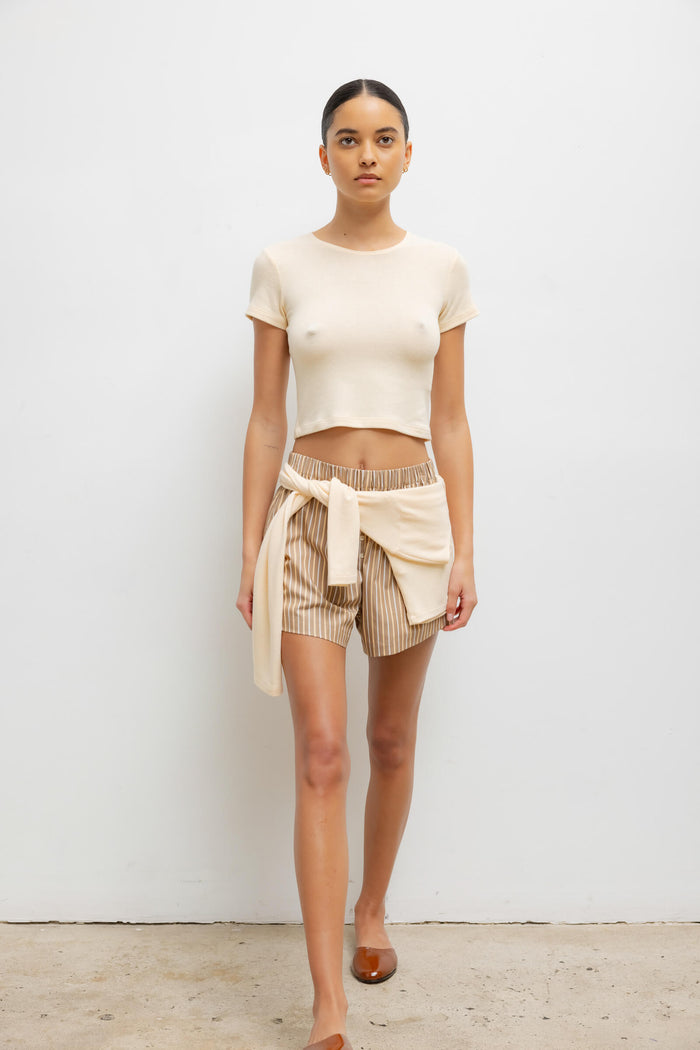 Leset Lauren Crop Slim Fit Tee Regular Price $98 USD