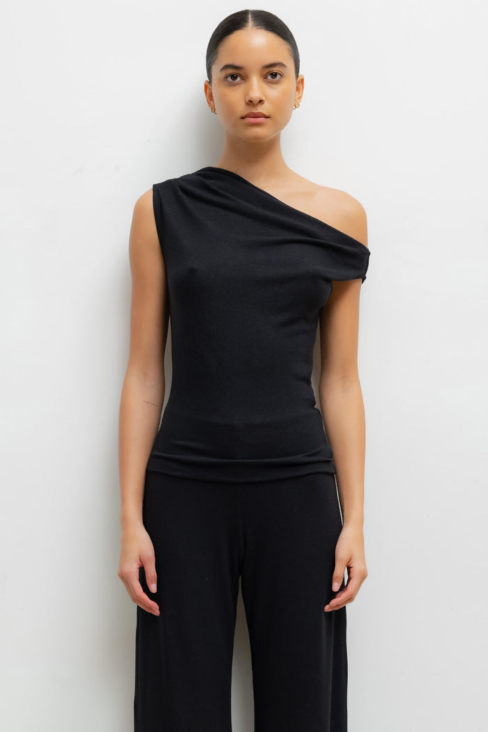 leset Lauren Ruched Asymmetrical Shoulder Top Regular price $180 USD