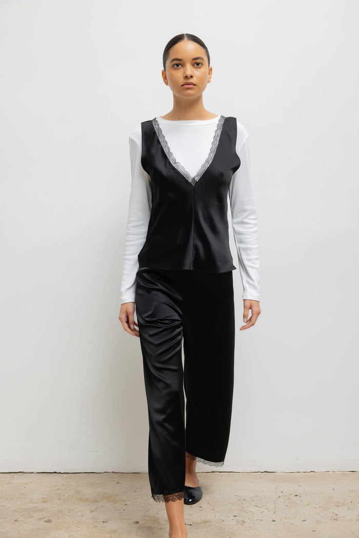 Leset Barb Lace V Neck Tank Regular Price $280 USD