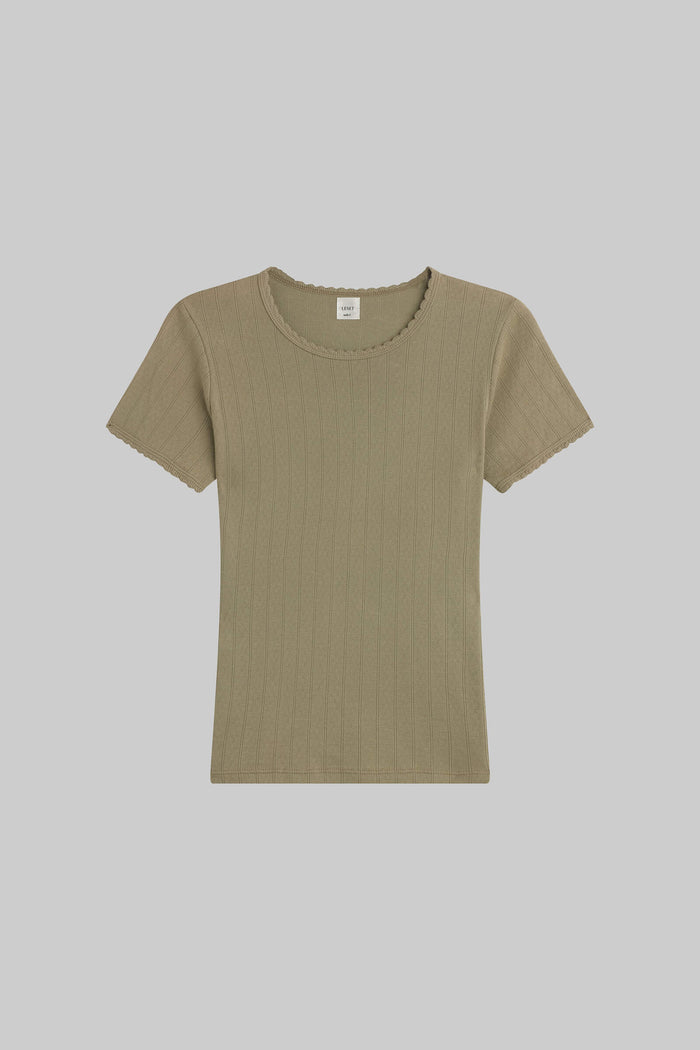 Leset Pointelle Slim Fit Tee Regular Price $88 USD