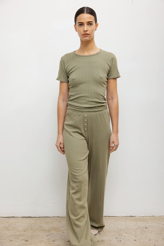 Leset Pointelle Slim Fit Tee Regular Price $88 USD