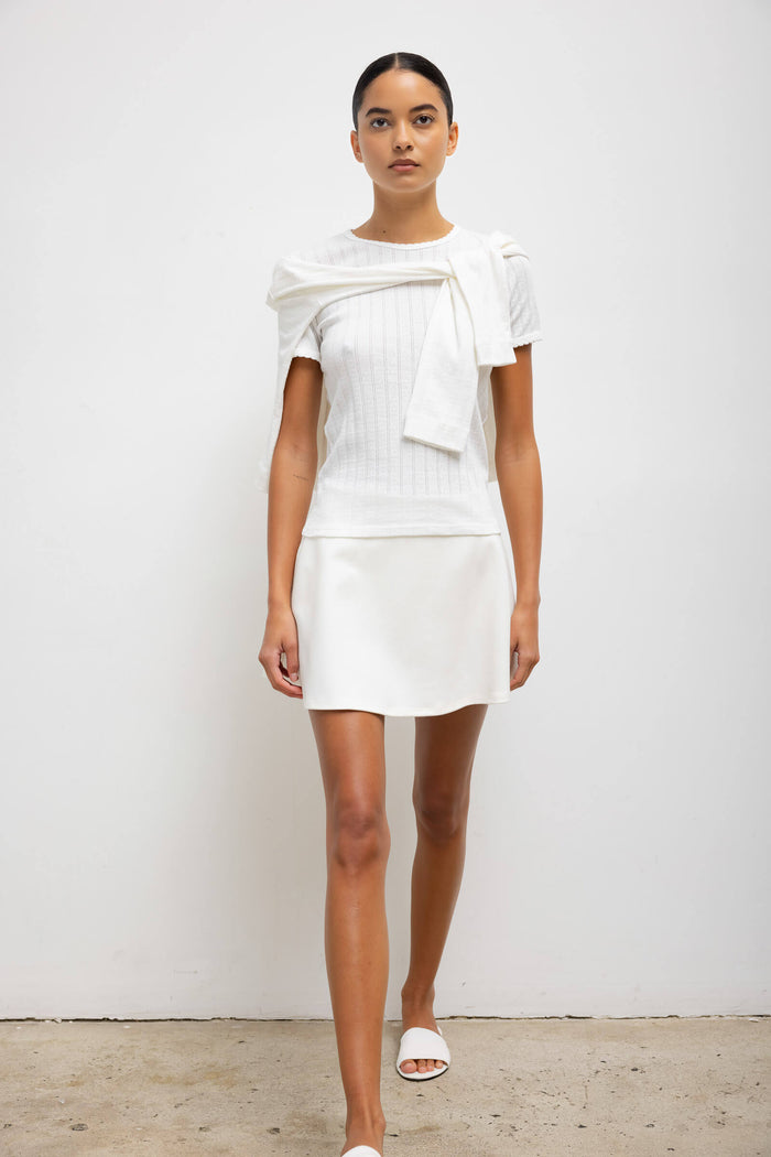 Leset Pointelle Slim Fit Tee Regular Price $88 USD