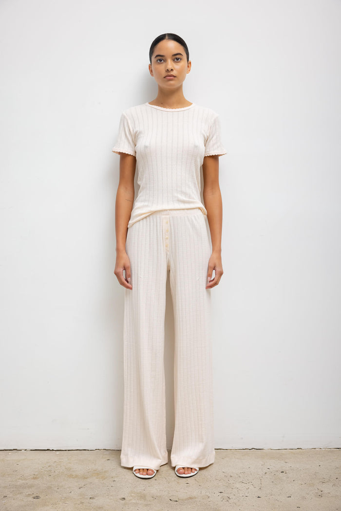 Leset Pointelle Slim Fit Tee Regular Price $88 USD