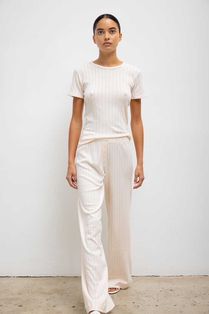 Leset Pointelle Slim Fit Tee Regular Price $88 USD