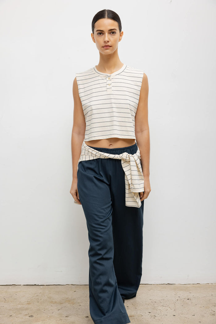 Leset Margo Stripe Sleeveless Henley Regular Price $110 USD
