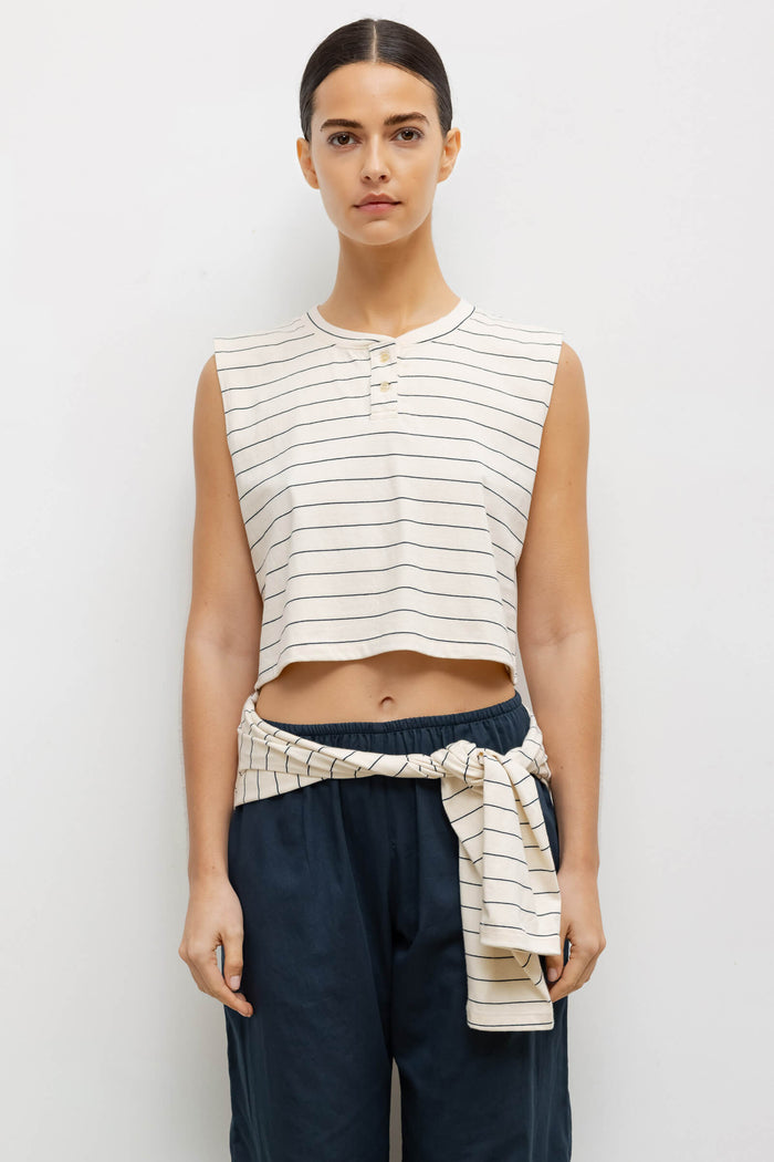 leset Margo Stripe Sleeveless Henley Regular price $110 USD