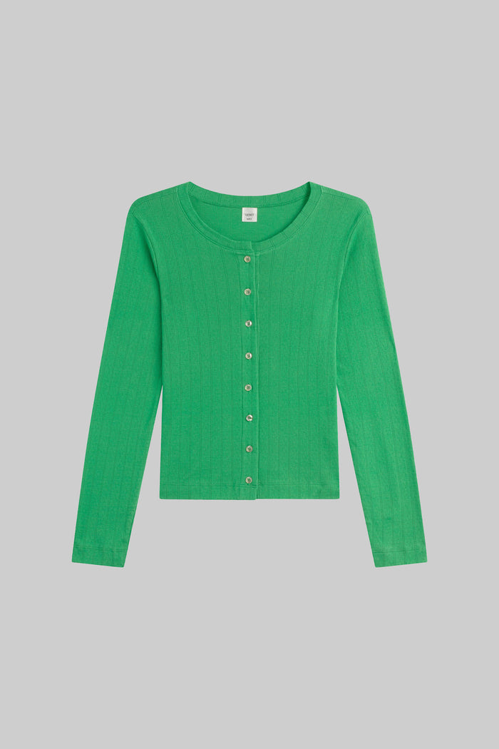 Leset Pointelle Classic Crew Cardigan Regular Price $120 USD