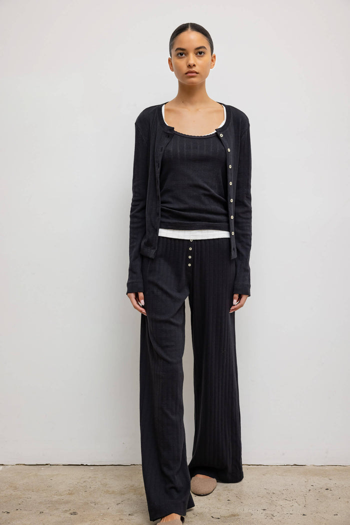 Leset Pointelle Classic Crew Cardigan Regular Price $120 USD