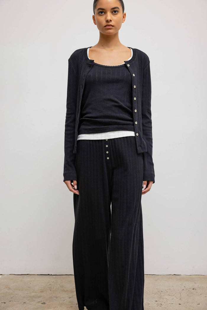 Leset Pointelle Classic Crew Cardigan Regular Price $120 USD