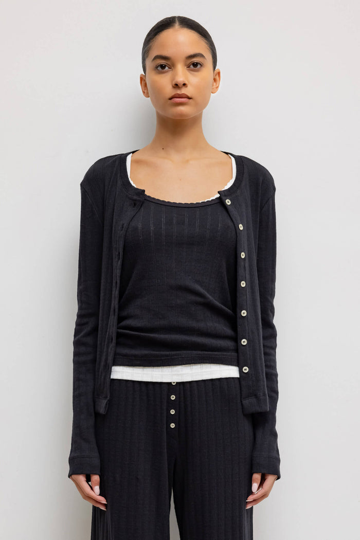 leset Pointelle Classic Crew Cardigan Regular price $120 USD