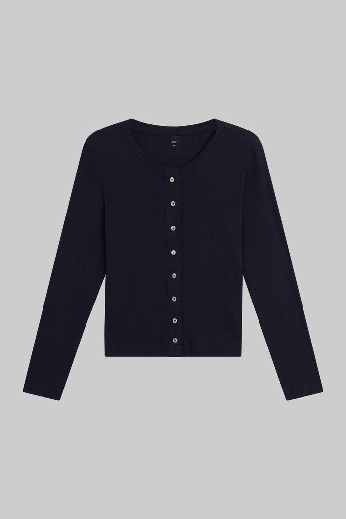Leset Pointelle Classic Crew Cardigan Regular Price $120 USD
