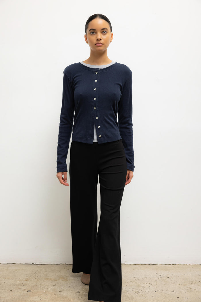 Leset Pointelle Classic Crew Cardigan Regular Price $120 USD