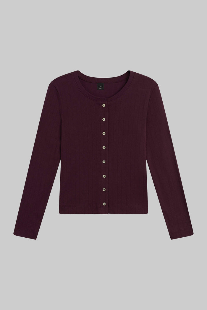 Leset Pointelle Classic Crew Cardigan Regular Price $120 USD