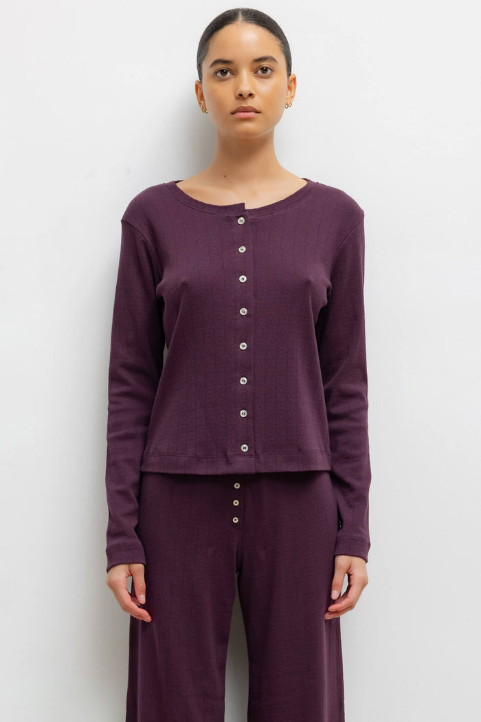 leset Pointelle Classic Crew Cardigan Regular price $120 USD