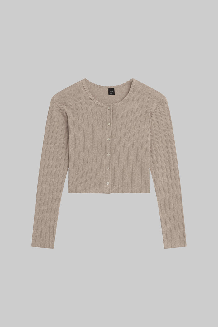 Leset Pointelle Crop Cardigan Regular Price $120 USD