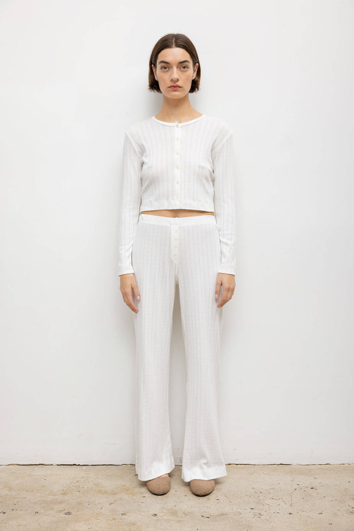 Leset Pointelle Crop Cardigan Regular Price $120 USD