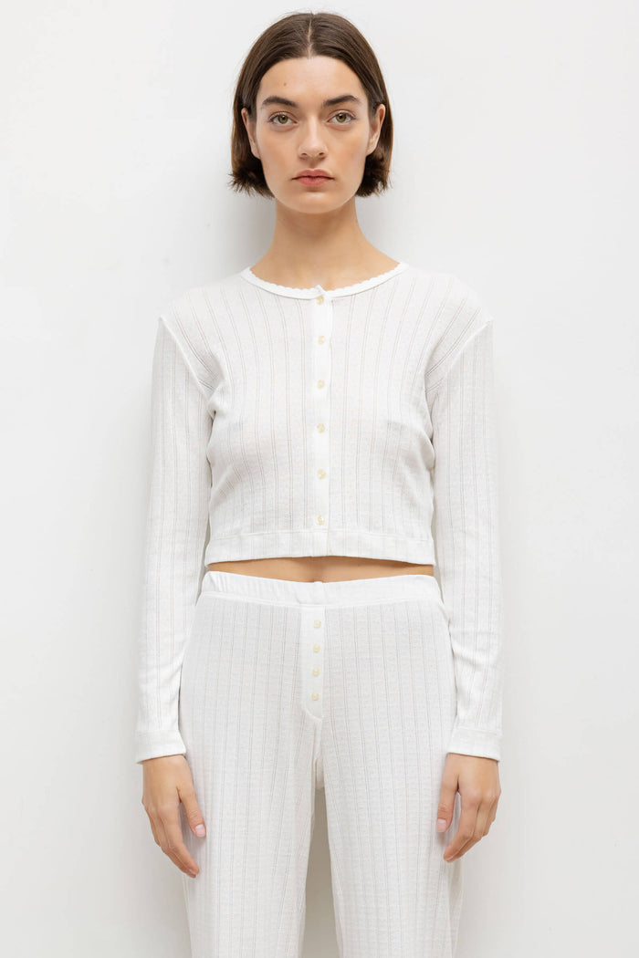 leset Pointelle Crop Cardigan Regular price $120 USD