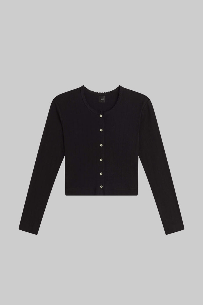 Leset Pointelle Crop Cardigan Regular Price $120 USD