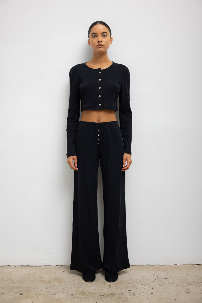 Leset Pointelle Crop Cardigan Regular Price $120 USD