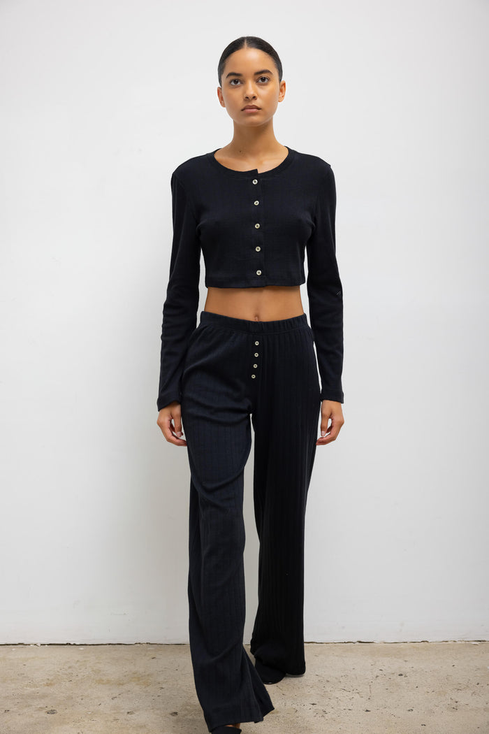 Leset Pointelle Crop Cardigan Regular Price $120 USD