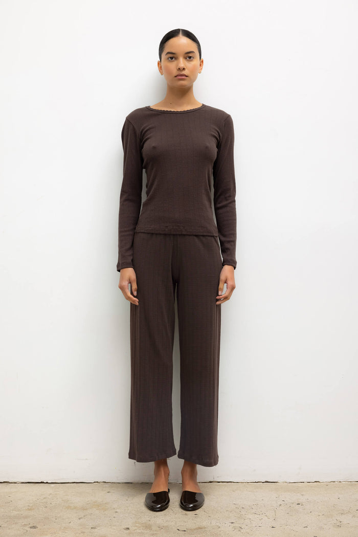 leset Pointelle Crop Wide Leg Pant Regular price $120 USD