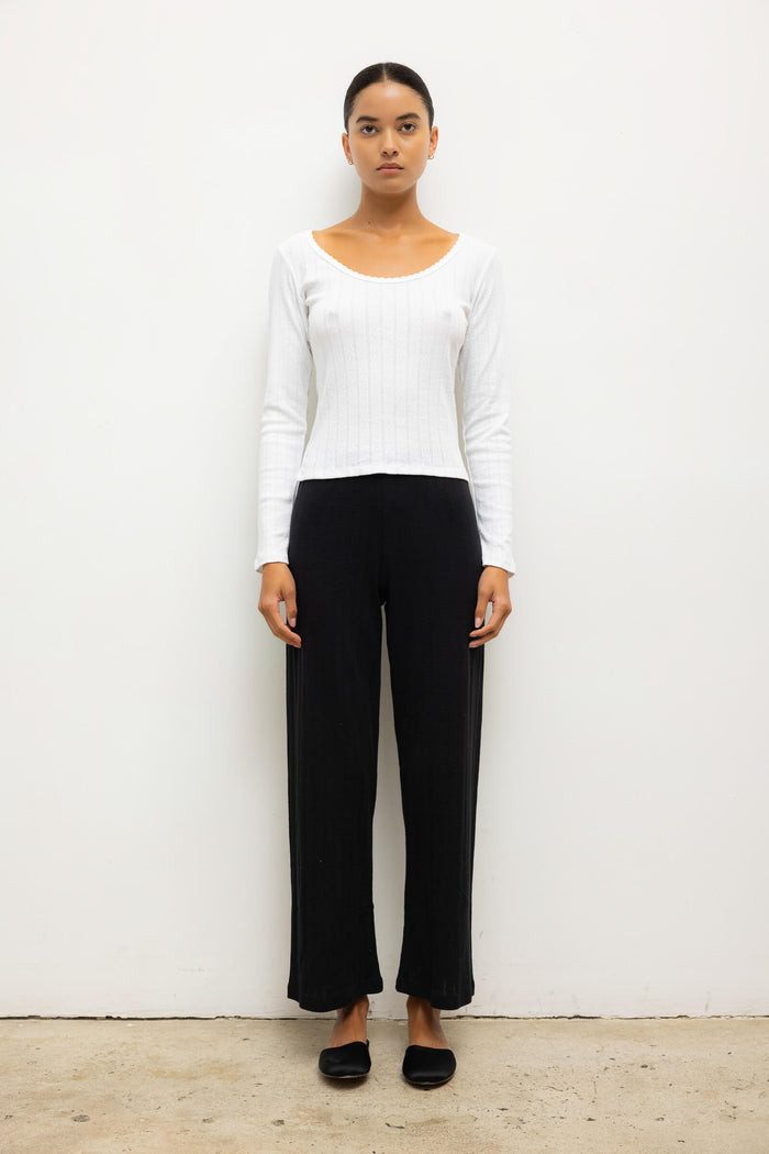 leset Pointelle Crop Wide Leg Pant Regular price $120 USD