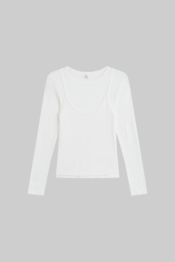 Leset Pointelle Layered Long Sleeve Regular Price $150 USD