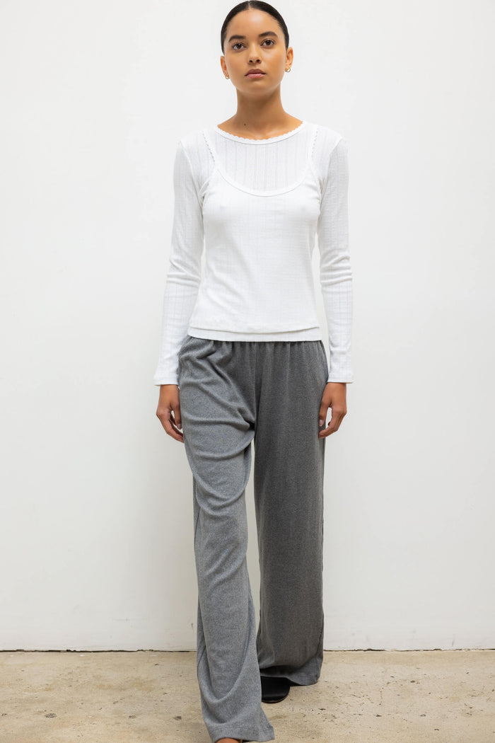 Leset Pointelle Layered Long Sleeve Regular Price $150 USD