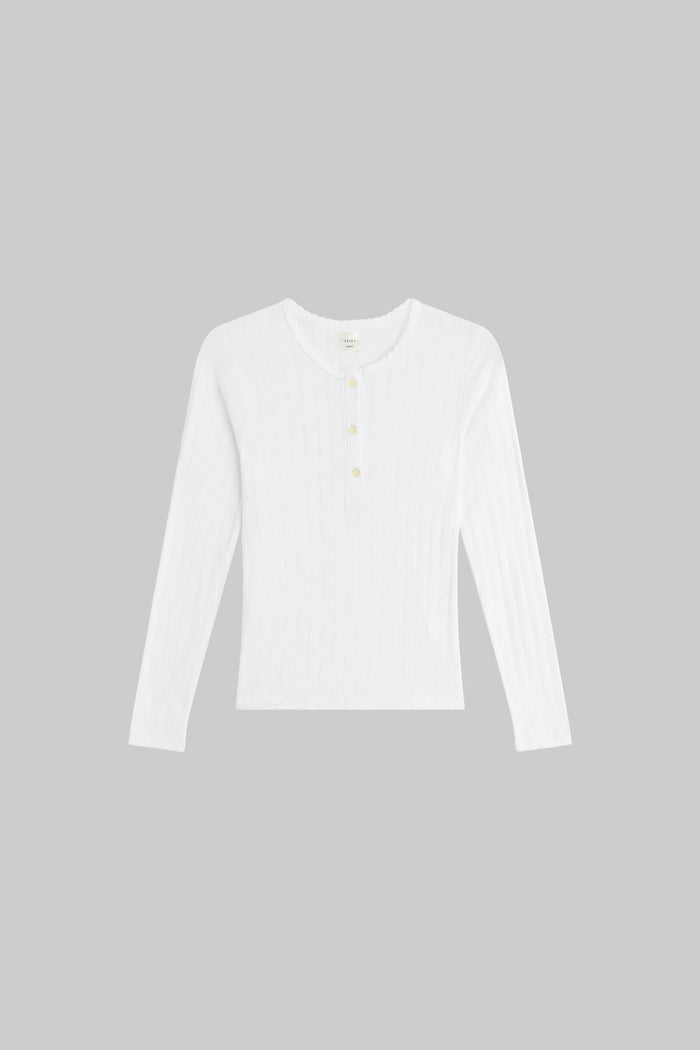 Leset Pointelle Long Sleeve Henley Regular Price $120 USD