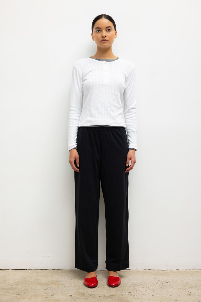 Leset Pointelle Long Sleeve Henley Regular Price $120 USD