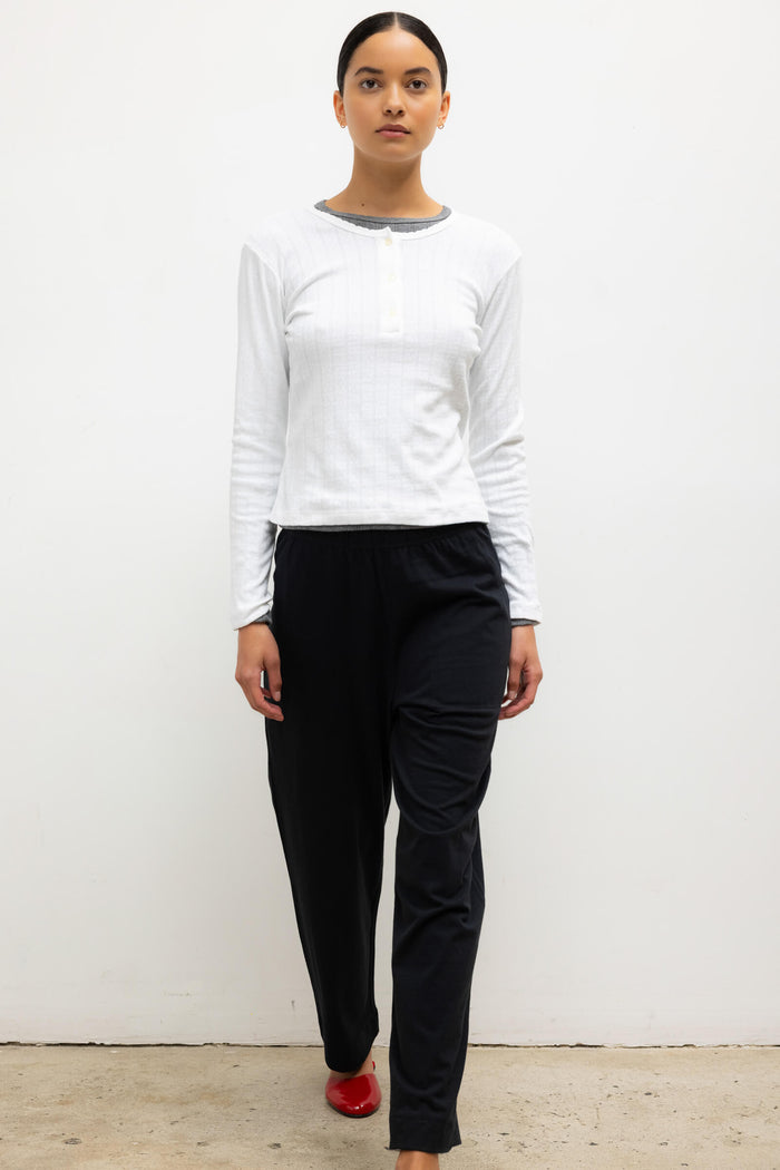 Leset Pointelle Long Sleeve Henley Regular Price $120 USD