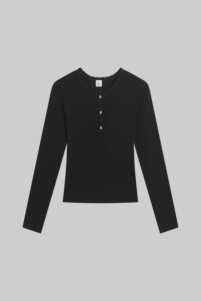 Leset Pointelle Long Sleeve Henley Regular Price $120 USD