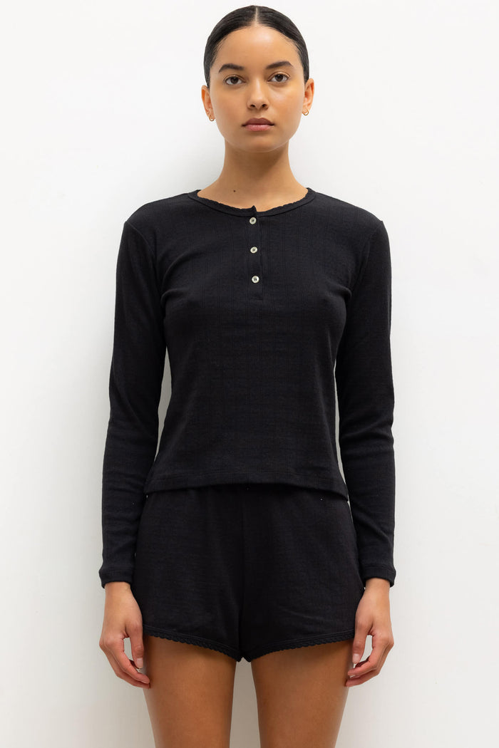 leset Pointelle Long Sleeve Henley Regular price $120 USD