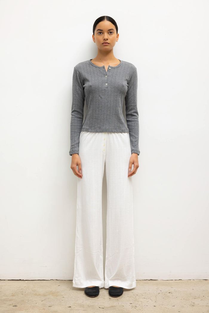 Leset Pointelle Long Sleeve Henley Regular Price $120 USD