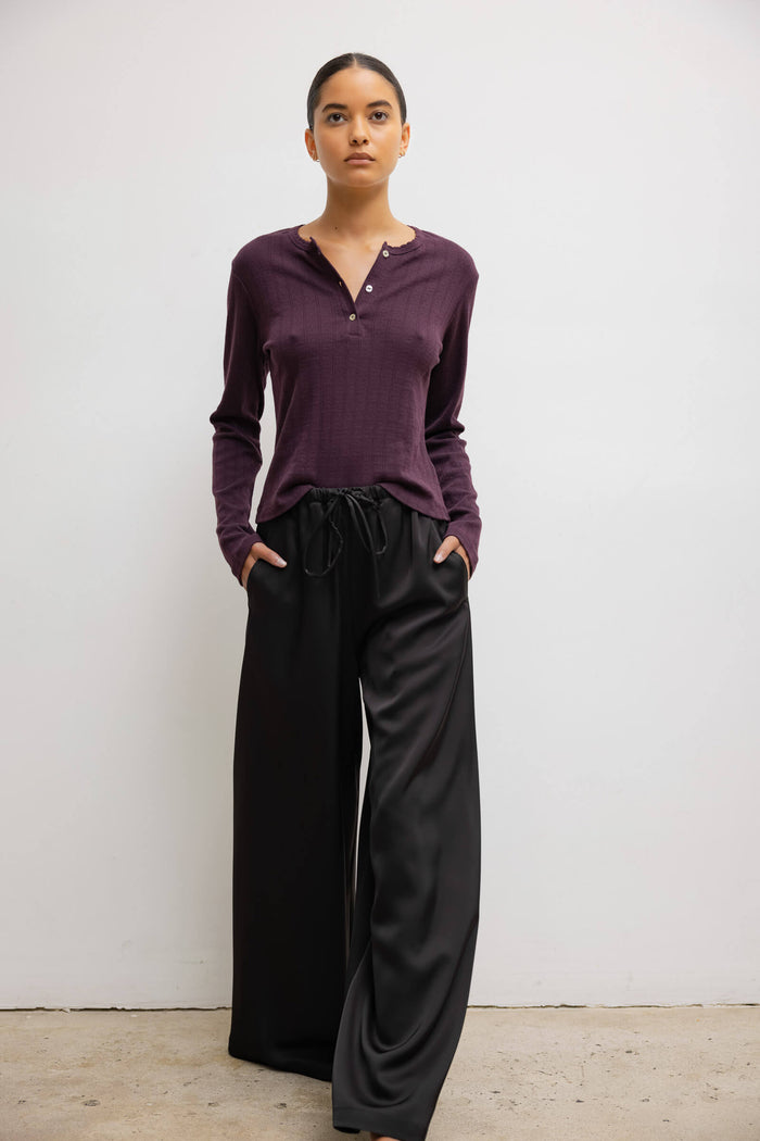 Leset Pointelle Long Sleeve Henley Regular Price $120 USD