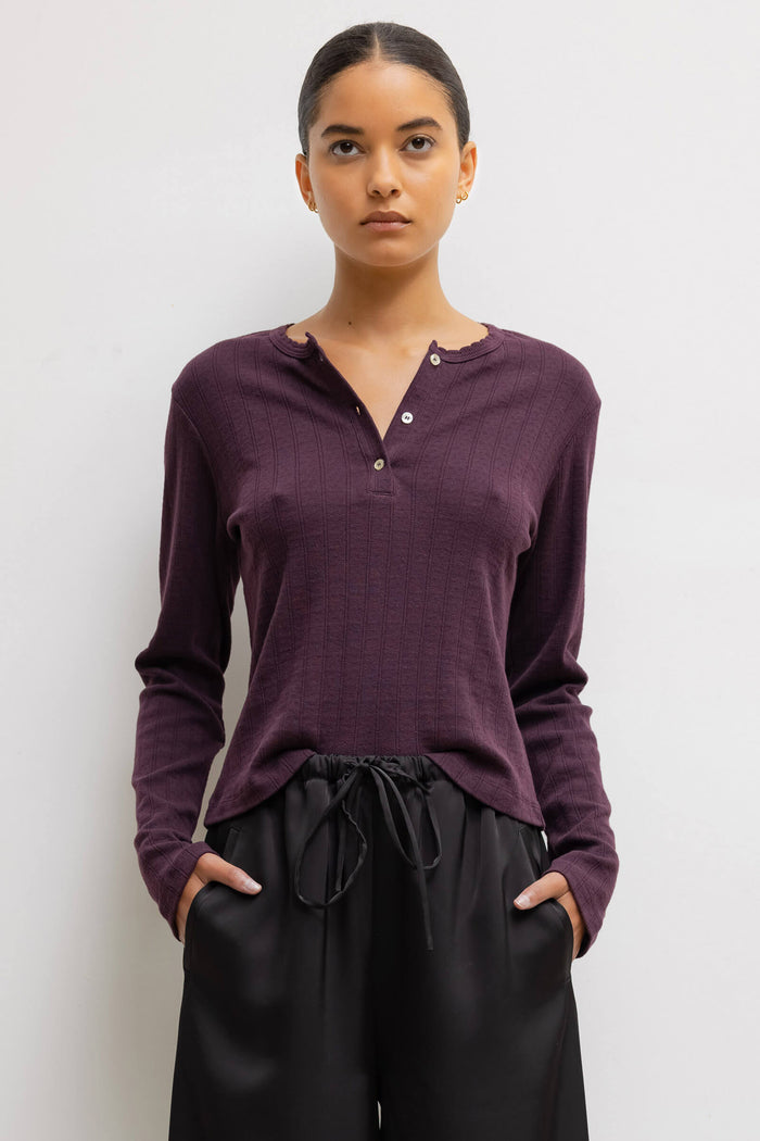 leset Pointelle Long Sleeve Henley Regular price $120 USD