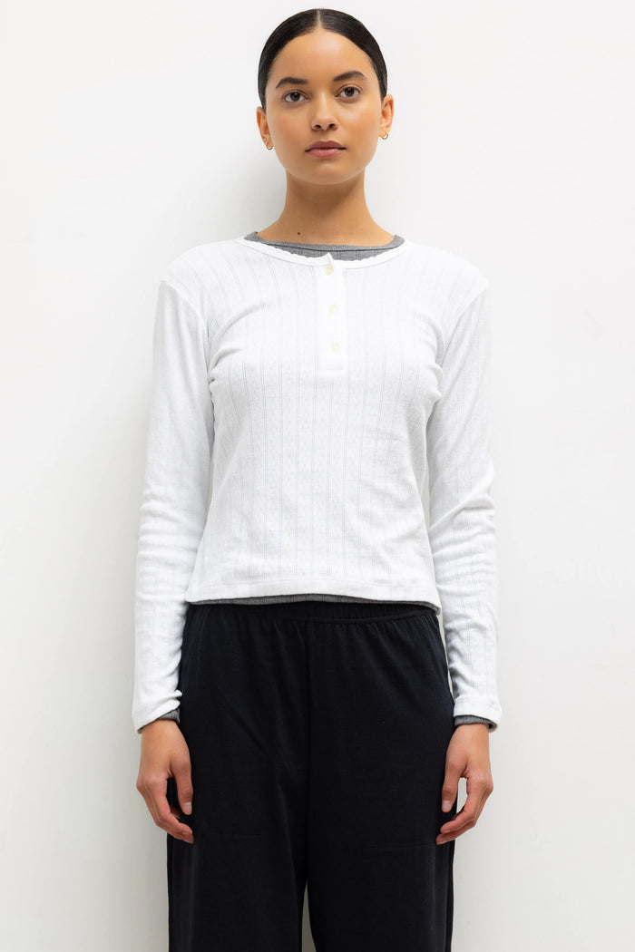 leset Pointelle Long Sleeve Henley Regular price $120 USD