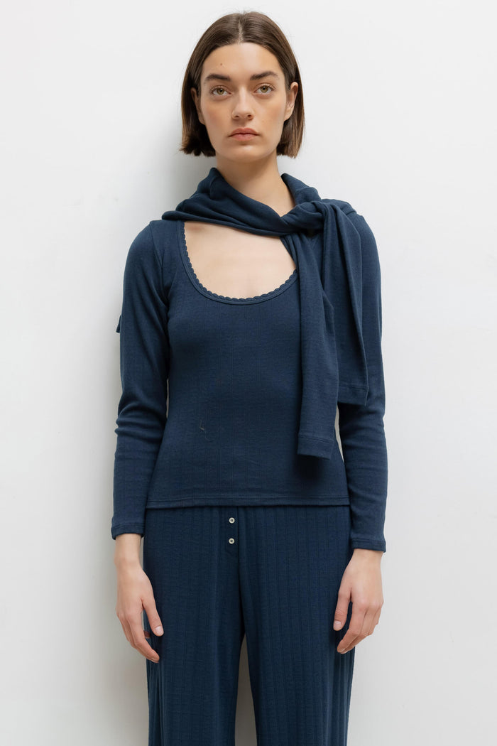 leset Pointelle Long Sleeve Scoop Neck Regular price $110 USD