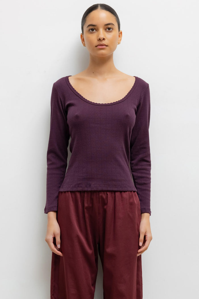 leset Pointelle Long Sleeve Scoop Neck Regular price $110 USD
