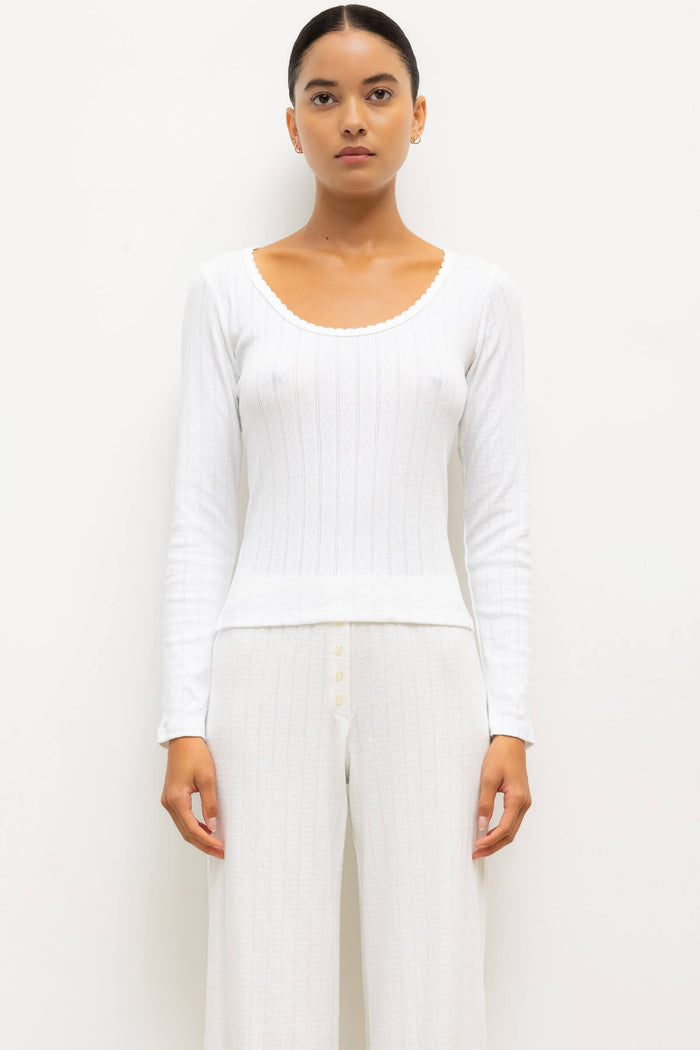 leset Pointelle Long Sleeve Scoop Neck Regular price $110 USD