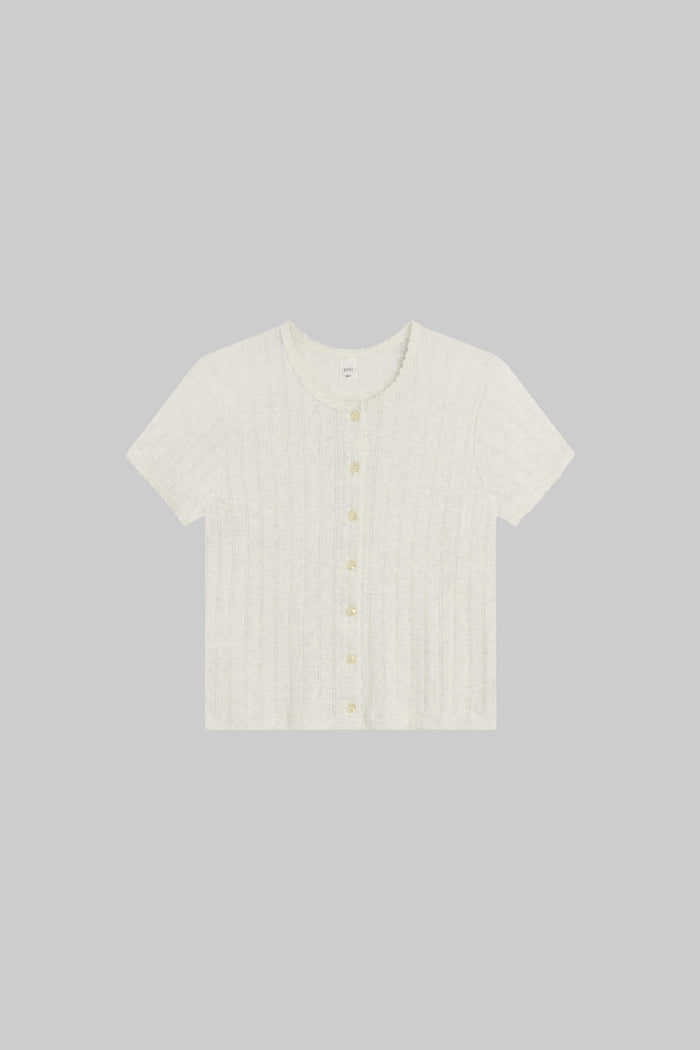 Leset Pointelle Short Sleeve Cardigan Regular Price $120 USD