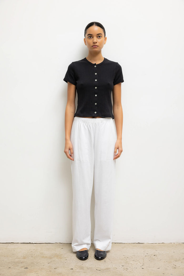 Leset Pointelle Short Sleeve Cardigan Regular Price $120 USD