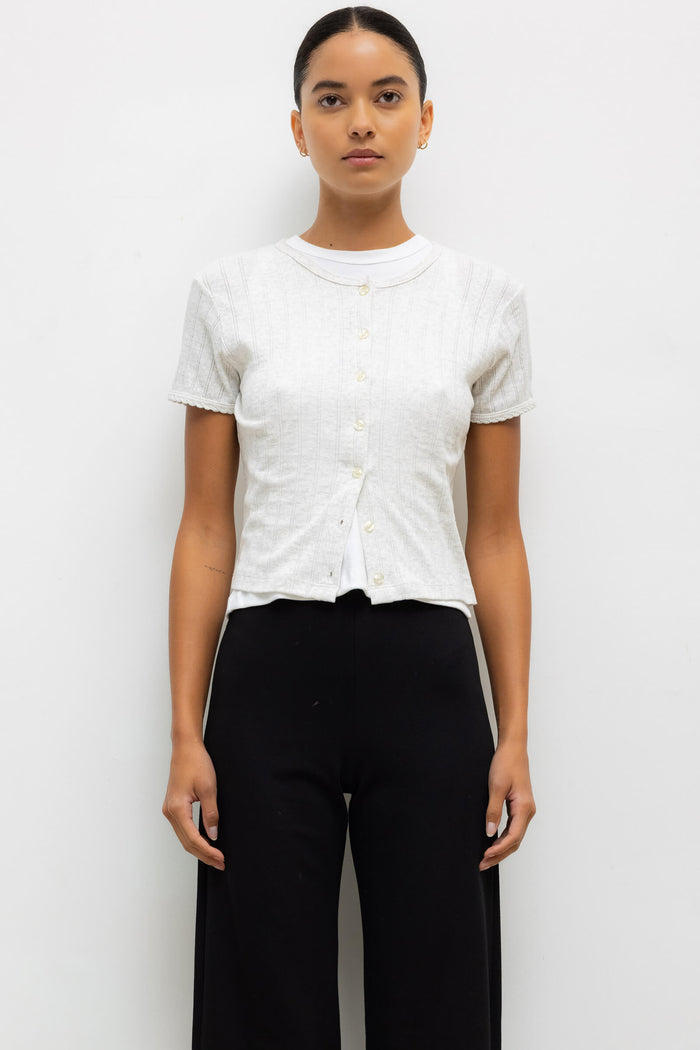 leset Pointelle Short Sleeve Cardigan Regular price $120 USD