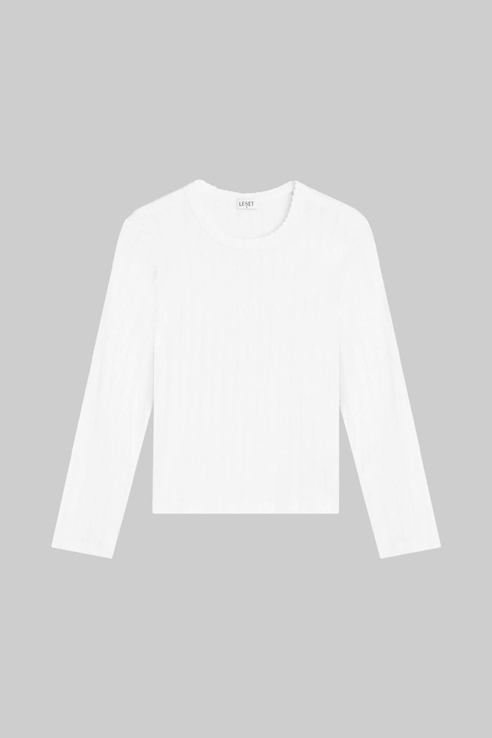 Leset Pointelle Slim Fit Long Sleeve Regular Price $98 USD