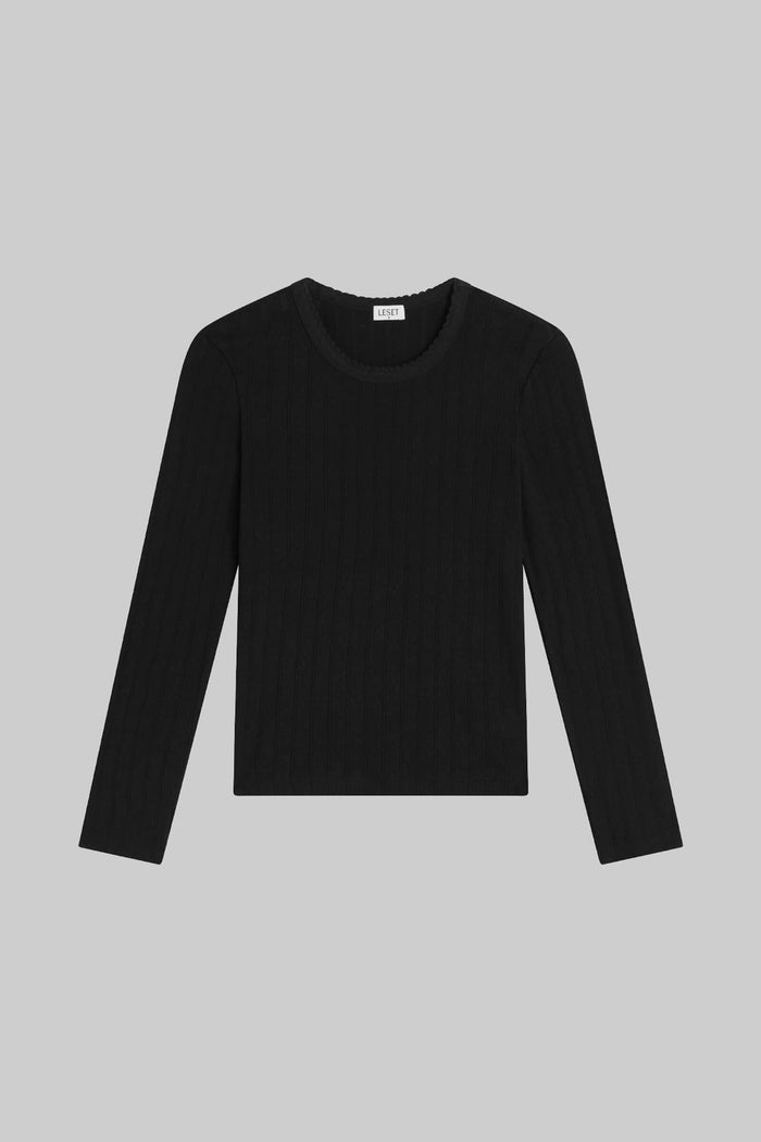 Leset Pointelle Slim Fit Long Sleeve Regular Price $98 USD