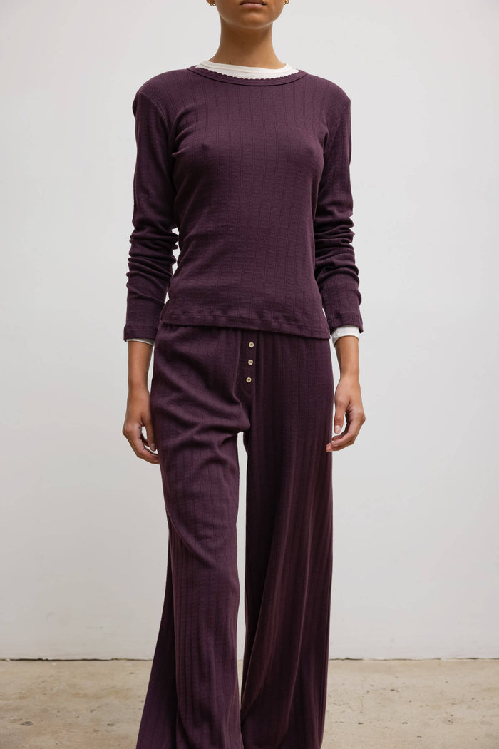 Leset Pointelle Slim Fit Long Sleeve Regular Price $98 USD