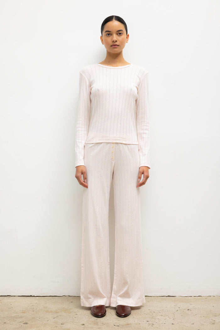 Leset Pointelle Slim Fit Long Sleeve Regular Price $98 USD