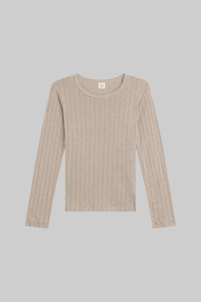 Leset Pointelle Slim Fit Long Sleeve Regular Price $98 USD